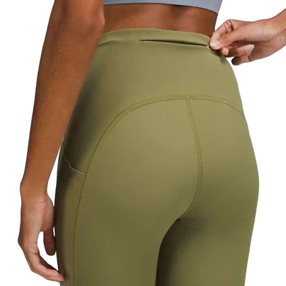 LULULEMON Women's Bronze Green Swift Speed High-Rise Crop 21" Leggings Sz 6 - Picture 3 of 6